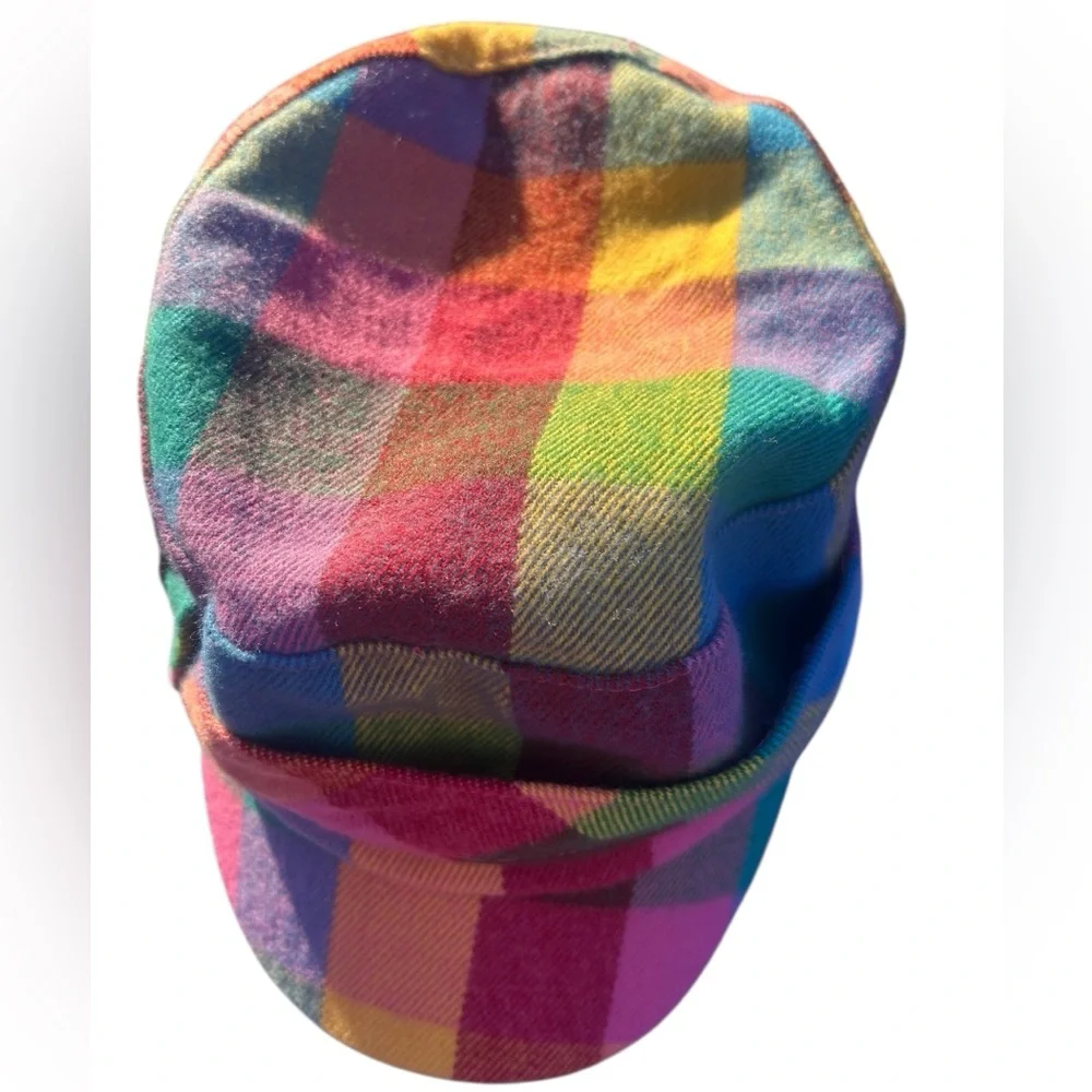D&Y Colorful Rainbow Plaid Newsboy Children’s Hat-Retro Festival Hat